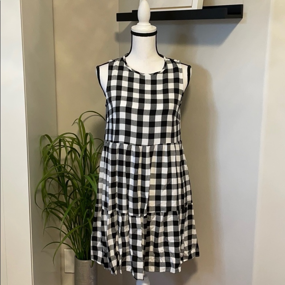 Checkered Trapeze Dress
